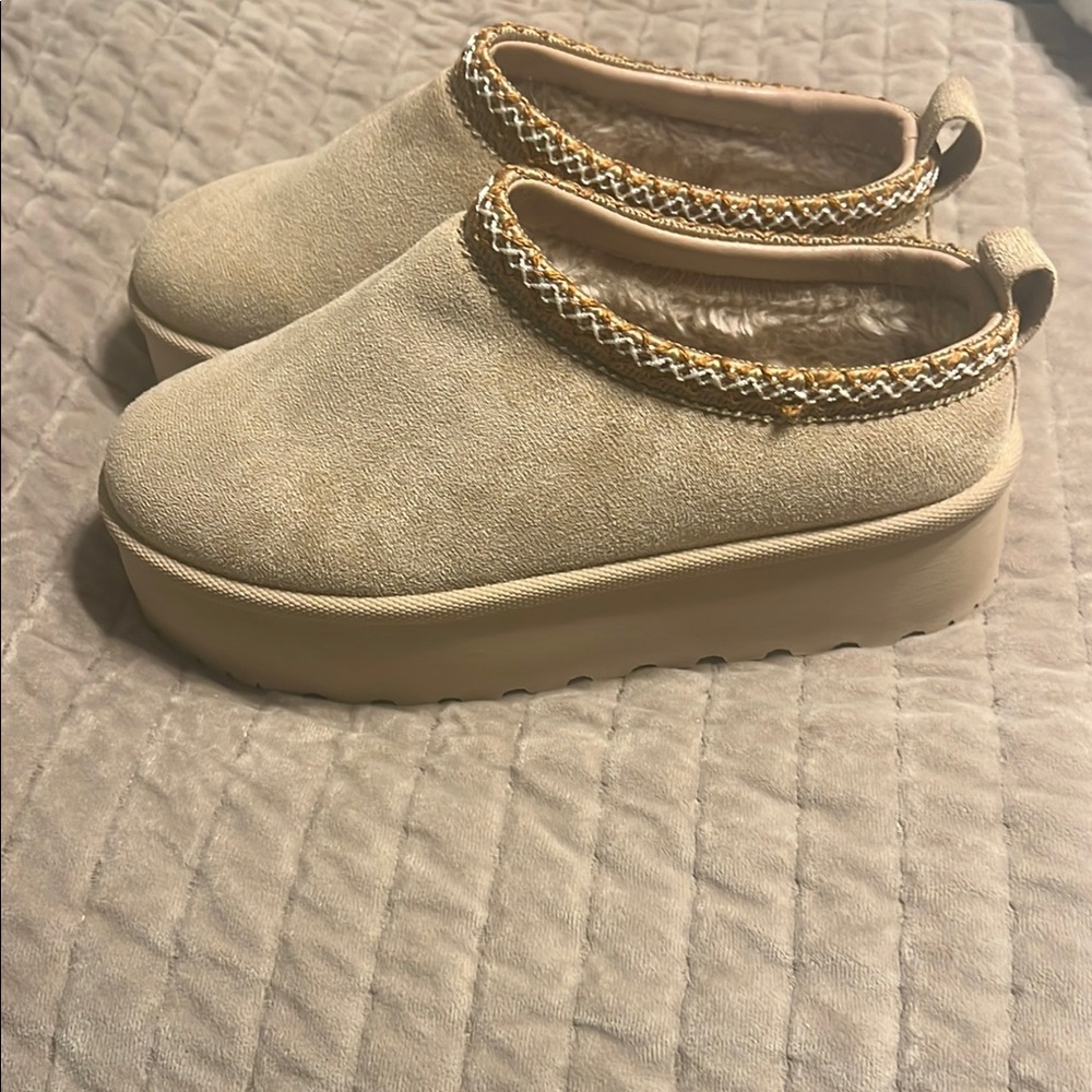 Chic Beige Platform Slip-On Shoes